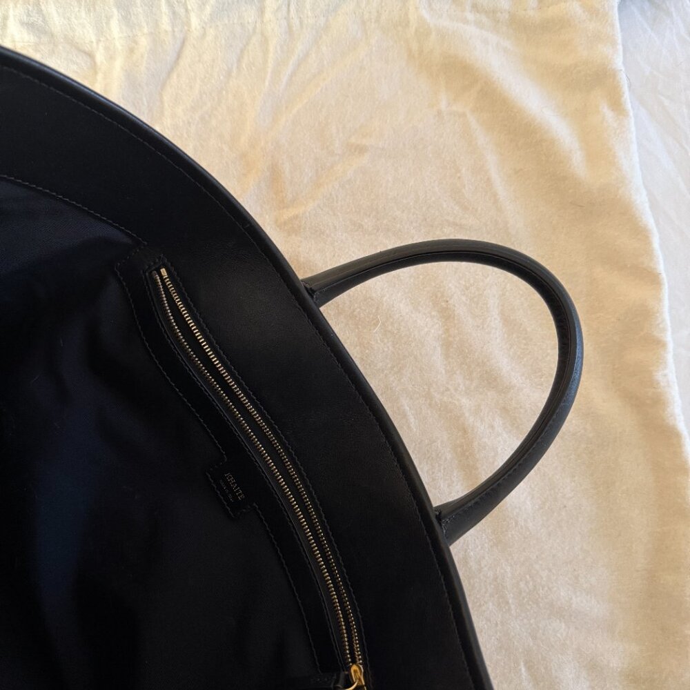 KHAITE Natural Straw Tote with Black Leather Handles - Picture 5 of 5